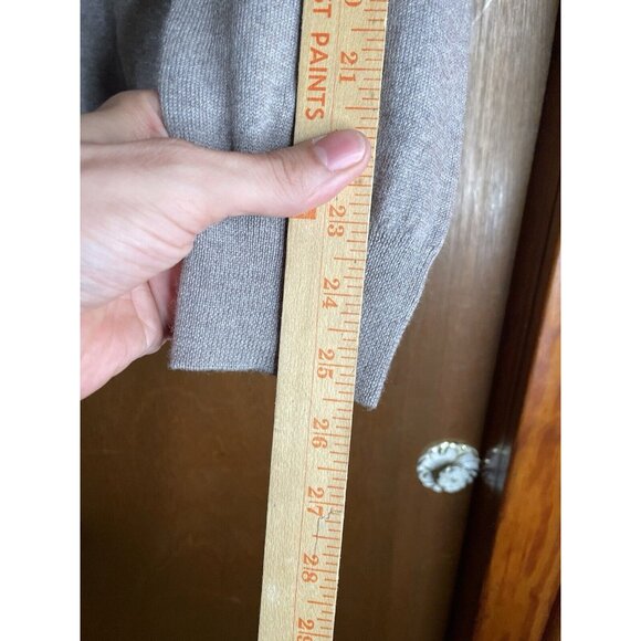 Black Brown 1826 Mens Sweater tan beige Merino Wool Knit Pullover Crewneck Sz L - Picture 6 of 7